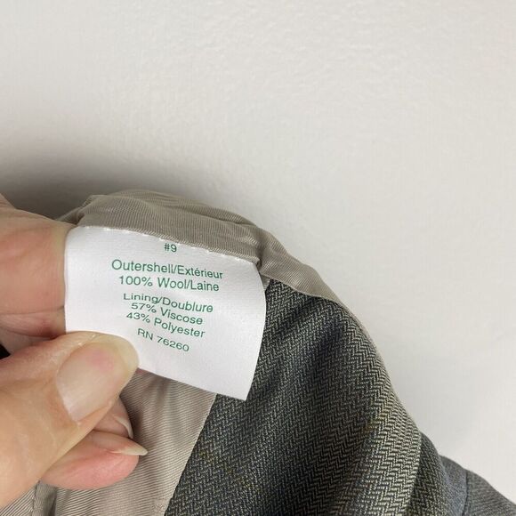 Grand Prix Equestrian Hunt Show Coat Women Sz 14T (Fits like 8) Olive Plaid Wool - Picture 12 of 12